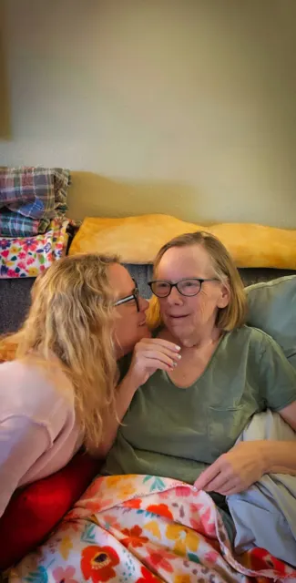 A warm visit with a resident at home at AAA Shepherd’s Care Home