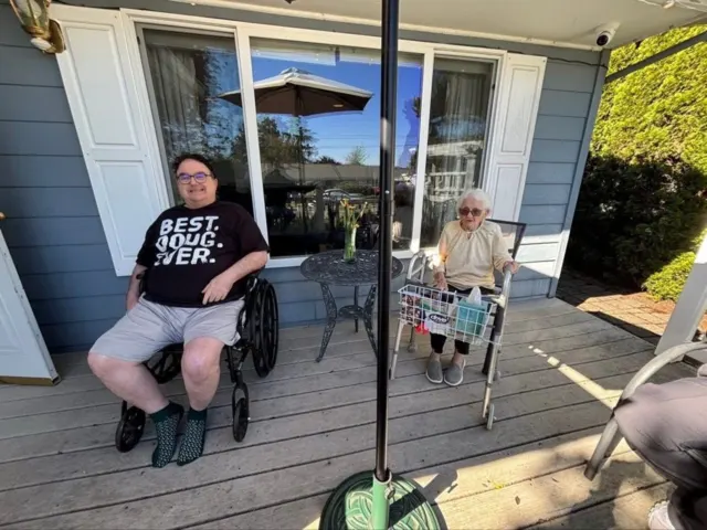 Residents relaxing on the porch at AAA Shepherd’s Care Home
